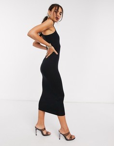 Черное платье миди ASOS DESIGN-Черный