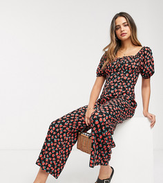 Чайный комбинезон с красным цветочным принтом ASOS DESIGN Tall-Мульти