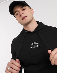 Худи черного цвета с вышивкой Tommy Hilfiger-Черный