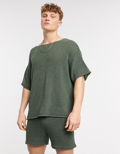 Трикотажная футболка от комплекта в стиле oversized цвета хаки ASOS DESIGN-Зеленый