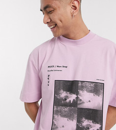 Розовая футболка с принтом COLLUSION-Розовый