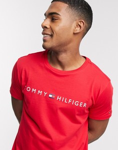 Красная футболка для дома с логотипом на груди Tommy Hilfiger-Красный