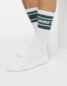 Белые носки с полосками цвета хаки Obey-Белый