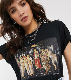 Черная футболка с принтом Reclaimed Vintage-Синий