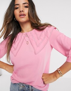 Розовая блузка с широким воротником Vero Moda-Розовый