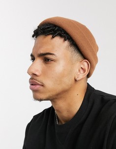 Коричневая шапка-бини ASOS DESIGN-Коричневый