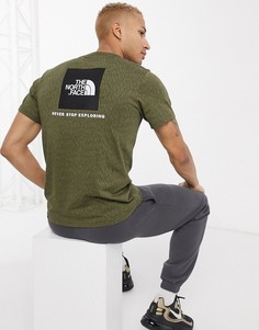 Футболка цвета хаки The North Face Red Box-Зеленый
