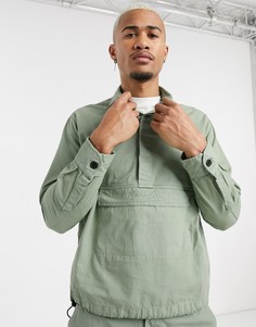 Зеленая рубашка из ткани рипстоп с карманом Mennace-Зеленый