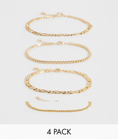 Золотистый браслет-цепочка ASOS DESIGN-Золотой