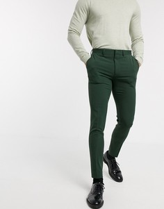 Зеленые брюки скинни ASOS DESIGN-Зеленый
