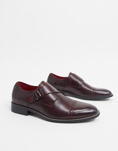 Коричневые кожаные монки Devils Advocate-Красный