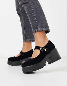 Черные туфли на каблуке из искусственной кожи с ремешком Koi Footwear-Черный