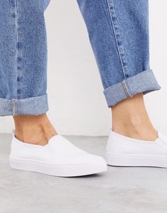 Белые кеды-слипоны ASOS DESIGN-Белый