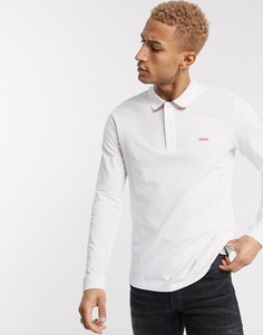 Белое поло с длинными рукавами HUGO Donol202-Белый