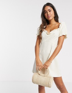 Бежевое платье мини Vero Moda-Кремовый