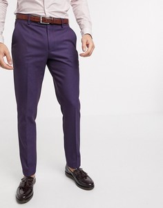 Бордовые брюки скинни из ткани с добавлением шерсти ASOS DESIGN wedding-Красный