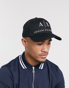 Черная бейсболка с логотипом Armani Exchange AX-Черный