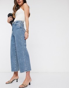 Широкие синие джинсы до щиколотки Vero Moda-Синий