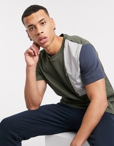 Узкая футболка цвета хаки с молнией сбоку River Island-Зеленый