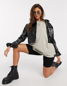 Свободная футболка с принтом символа ASOS DESIGN-Бежевый