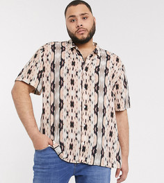 Розовая рубашка с абстрактным принтом River Island Big & Tall-Розовый