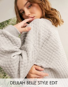 Стеганый oversized‑свитшот от комплекта ASOS DESIGN-Серый