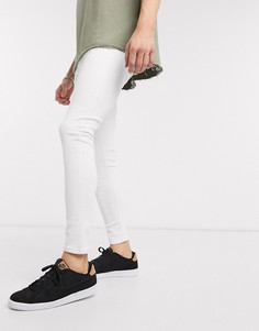 Белые супероблегающие джинсы Bershka-Белый