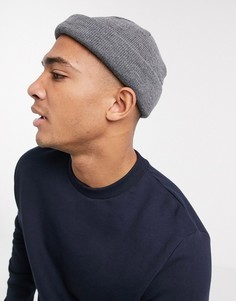 Серая шапка-бини ASOS DESIGN-Серый