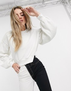 Трикотажный топ с принтом Bershka-Кремовый