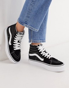 Черные высокие кеды на платформе Vans SK8-Hi 2.0-Черный