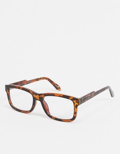 Квадратные очки в черепаховой оправе Quay beatnik-Коричневый
