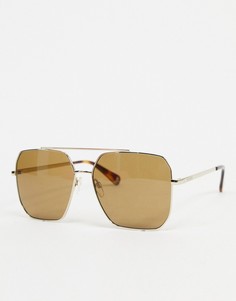 Квадратные солнцезащитные очки в стиле ретро Moschino-Коричневый