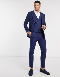 Темно-синие брюки скинни в клетку Burton Menswear-Темно-синий