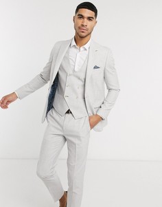 Серый пиджак скинни с узором "гусиная лапка" Burton Menswear