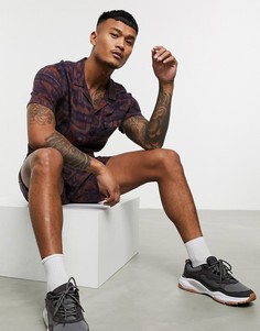 Комбинезон-шорты с абстрактным принтом ASOS DESIGN-Красный