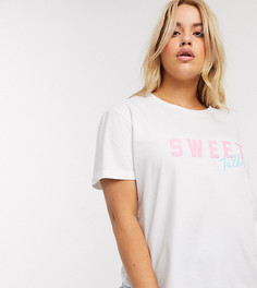 Комбинируемая пижамная футболка ASOS DESIGN Curve-Мульти