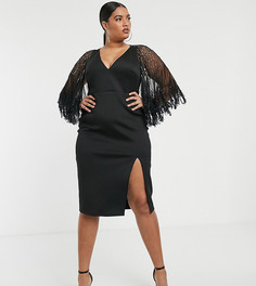 Платье миди из искусственной кожи ASOS DESIGN Curve-Черный