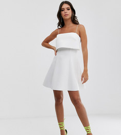 Короткое приталенное платье с кроп-топом ASOS DESIGN Tall-Белый