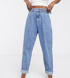 Синие джинсы бойфренда с D-образным кольцом на поясе ASOS DESIGN-Синий