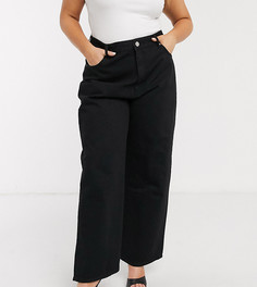 Черные выбеленные джинсы с завышенной талией ASOS DESIGN Curve-Черный