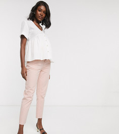 Розовые джинсы в винтажном стиле со вставкой для животика ASOS DESIGN Maternity-Розовый
