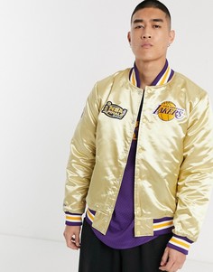 Золотистая атласная куртка Mitchell & Ness NBA LA Lakers Championship Game-Золотой