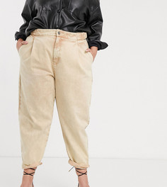 Суженные джинсы бойфренда лимонного цвета ASOS DESIGN Curve-Желтый
