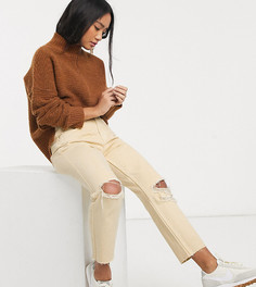 Лимонно-желтые рваные джинсы в винтажном стиле ASOS DESIGN Petite-Желтый