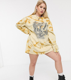 Oversized-платье-свитер тай-дай с принтом New Girl Order Curve-Бежевый