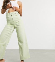 Лаймовые широкие джинсы с эффектом кислотной стирки ASOS DESIGN Tall Premium-Зеленый