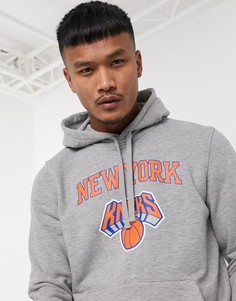Худи серого цвета с логотипом New Era NBA New York Knicks-Серый