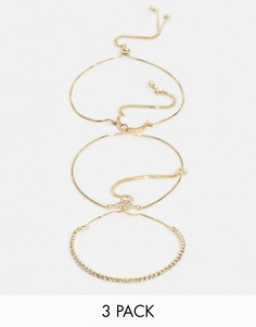Набор из 3 изящных золотистых браслетов ALDO-Золотой