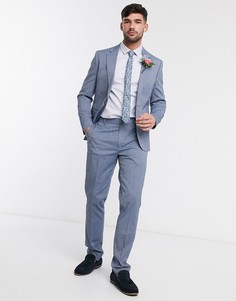Голубые брюки скинни ASOS DESIGN wedding-Синий