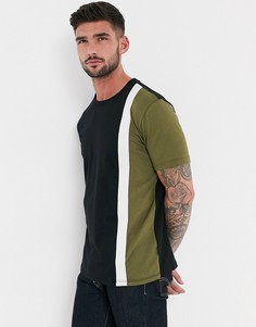 Футболка с полосками черного цвета Burton Menswear-Зеленый